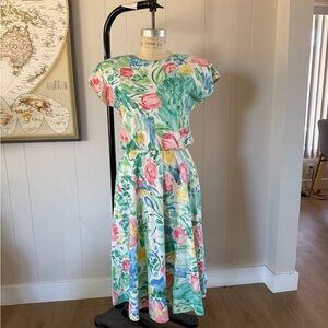 Vintage Floral Print Women's Dress